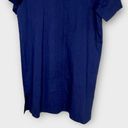 Theory  Womens Dress Large Navy Blue Cavalier Slit Front Shift Linen Blend V Neck Photo 4