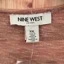 Nine West  Brinne Pink Camo Roll Sleeve Henley T Shirt Photo 4