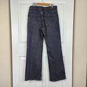 Mango  MNG Washed Black Wide Leg Jeans Patch Pockets High Rise Denim Pants Size 8 Photo 2