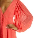 Kimberly  Goldson Lesli Clip Dot Long Sleeve Maxi Dress Women's Small Coral NWT Photo 9