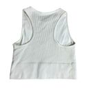 Gilly Hicks  Cropped Racerback Tank Womens L Off White Ribbed Stretch Boho Grunge Photo 3