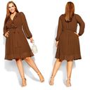 City Chic NWT  Pretty Ruffle Dress Cocoa Photo 1