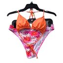 Daisy SUMMER Women's Orange & Pink  Bikini Set Sz L Photo 1