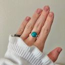 Boutique Southwestern Blue Turquoise Silver Ring “Norma” 7.5 Cowgirl Maximalist Photo 1