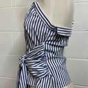 L'Academie L’academie Revolve Blue White Stripe Button Down Tank Tie Front Size Small Photo 3