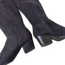 City Classified Black Suede High Over the Knee Zip Ankle Lace Up Boots Size 8 Photo 1