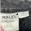 Rolla's  Westcoast Ankle Mid-Rise Skinny Jeans Washed Black Womens Size 27 Photo 12