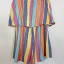 Show Me Your Mumu Linen Blend Thelma Strapless Stripe Romper in Beachy Photo 0