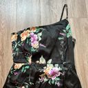 Lulus  Keepin' It Chic Black Floral Print Satin One-Shoulder Midi Dress Size M Photo 4