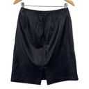 Apt. 9 Lambskin Leather Mini Skirt Back Hem Slit Back Zipper Close Lined Black Womens 4 Photo 1