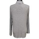 Tahari  Gray Black Striped Stretch Turtleneck Shirt Size Small Photo 3