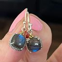 Free People 925 Solid Sterling Silver Stamped Genuine Labradorite Earrings Photo 2