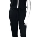 Chico's  Womens Size 2 US 12 L Jumpsuit Black White Tie Waist One Piece Stretch Photo 8