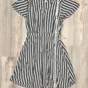 Old Navy  Waist-Defined Short Flutter-Sleeve V Neck Striped Midi Dress Size M Photo 2