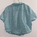 Free People  Women Annabelle Shirt Sweetwater Blue Button Down Top Size Large Photo 4