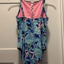 Lilly Pulitzer  Swimsuit Size 4 Mealy One Piece Blue Turtle Villa Lattice Lined Photo 2