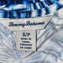 Tommy Bahama  Womens Small S Sleeveless Blue White Bohemian Print Ruched Top Photo 5