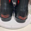 Polo Ralph Lauren Knee-High Rubber Wellies Rainboots Black Red Women, Size 6.5 Photo 2