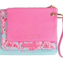 Simply Southern NWT‎  Women's Flamingo 3 in 1 Clutch/Wallet Leather Set Pink/Blue Photo 0