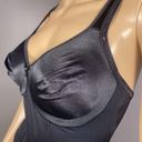 Second Skin Vintage Flexees Bodysuit Size 34C Black  Satin Underwire 5756 Shaper Photo 2