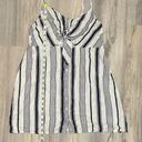 Lottie Moss Striped Casual Mini Dress Cutout Tie Front Sleeveless Rayon Size M Photo 6