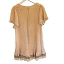 Umgee  boho cream embroidered small short sleeve blouse ruffle Photo 2