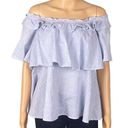 BeachLunchLounge  light blue Cotton, on or off-the-shoulder blouse. Size XL. EUC Photo 0