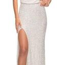 La Femme  Sequin Sleeveless Gown in White Size US 10 Photo 0