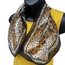 Liz Claiborne VTG 80s  Silk Cheetah Square Scarf Sheer Women’s 20.5”x20.5” Brown Photo 4