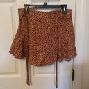 American Eagle Rust Leopard Belted Skirt Photo 1
