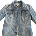 Coldwater Creek  Jean Jacket Light Wash Distressed White Embroidered Denim  4P Photo 7