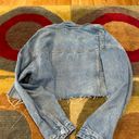 Garage Denim Jean Jacket Cropped Frayed Size Large Photo 4