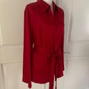 ZARA STUDIO LIMITED EDITION SATIN RED BELTED BLAZER JACKET Photo 10