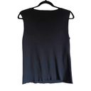 Coldwater Creek  Women's Size L Sleeveless Sweater Tank Black Silk Blend Ribbed Photo 3