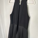 Halston Heritage  Round Neck Sleeveless Pleated High Low Midi Dress Black Size 4 Photo 9