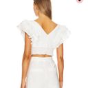 Revolve White Ruffled Crop Hailey Top Photo 1