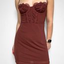 Urban Outfitters NWT | UO Brenna Bustier Mini Dress | Brown | Large | Date night | Festival | GNO Photo 6