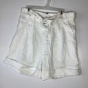 Farm Rio  Tailored Linen High Rise Shorts cream/ivory Size Large Photo 3