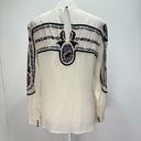 Veronica Beard  Pipes & Shaw LLC 100% Silk Embroidered Long Sleeve Blouse Size 6 Photo 10
