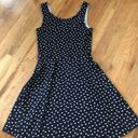 Divided Navy Blue Polka Dotted Dress Photo 2