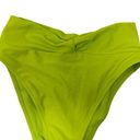 Aerie  Size S High Cut Cheeky Bikini Bottom Crossover Twist Waistband Green NEW Photo 1