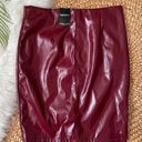 Forever 21 Plus Burgundy Leather Skirt 0X New Photo 4