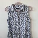 Tommy Hilfiger  linen blue vintage floral printed button down sleeveless dress Photo 2