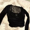 ZARA Sheer Mesh Long Sleeve with Bra Detail Photo 3