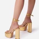 EGO  Mia Strappy Platform Heel Sandals in Gold Sz 6 Photo 1