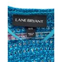 Lane Bryant  Teal Sparkle Chenille Open Front Cardigan Sweater Open Knit 14/16‎ Photo 3