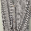 Rachel Zoe  Women's Stripped Tie Crop Button Down Sleeveless Tank Top Sz M Photo 2