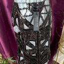 The Row NWT Front Black & Grey by Sara & Goldy Geometric Design Sequin Pencil Skirt Photo 3