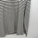 L.L.Bean  Black White Striped Turtleneck Long Sleeve Shirt Cotton Women Large Reg Photo 2