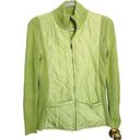 J. McLaughlin  Quilted Sweater Jacket Silk Lime Green Size Small Photo 0